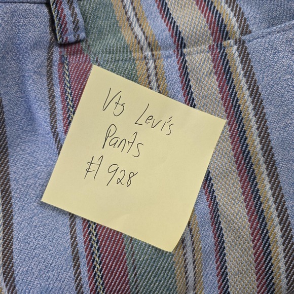 Vintage Levi's Sta-Prest Dress Pants Mens 30x28 Multicolor Stripe Slacks 70s - Picture 16 of 16